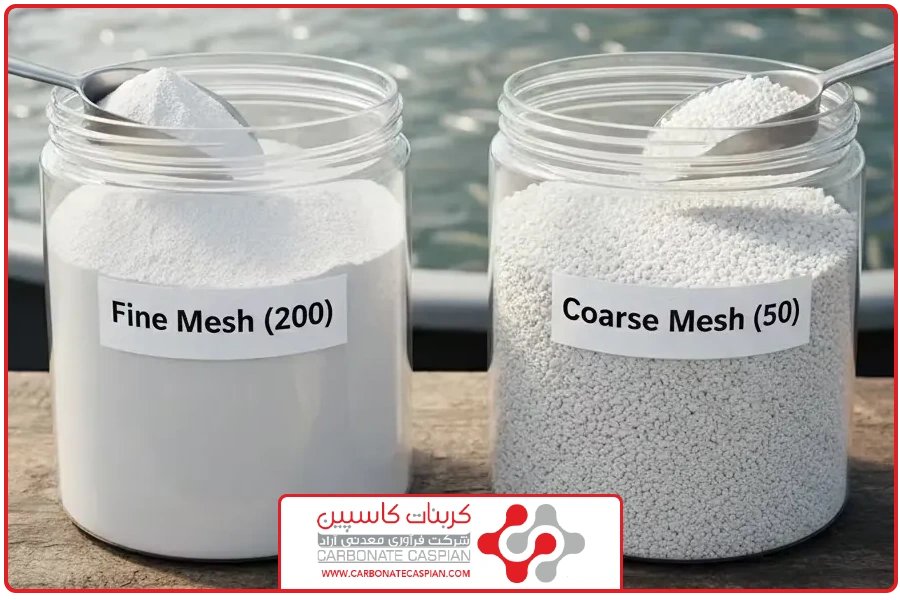 اندازه دانه | خرید کربنات کلسیم برای آبزیان